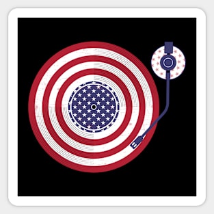 American Flag Vinyl Record Player Turntable Sticker